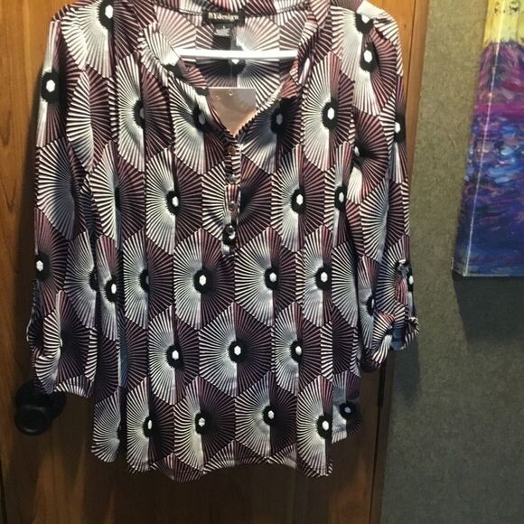 NWT BY Design Brand 3/4 Sleeve Blouse Sz Small - Picture 1 of 8